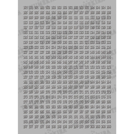 Tsumekira Color Chart Number Seal Black and White 101-200 NN -CCN -302