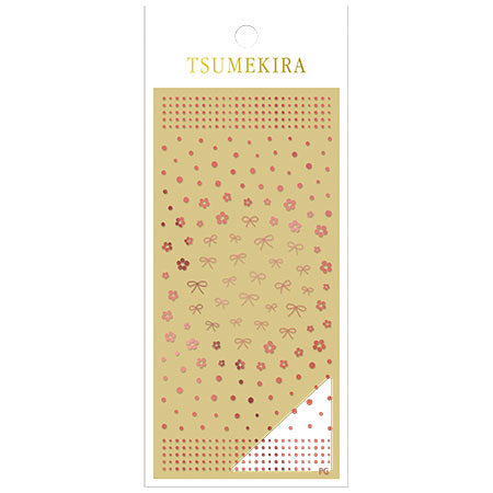 Tsumekira Icchoko Produce Dot Flower & Ribbon Pink Gold SG-ICH-003 (for gel only)