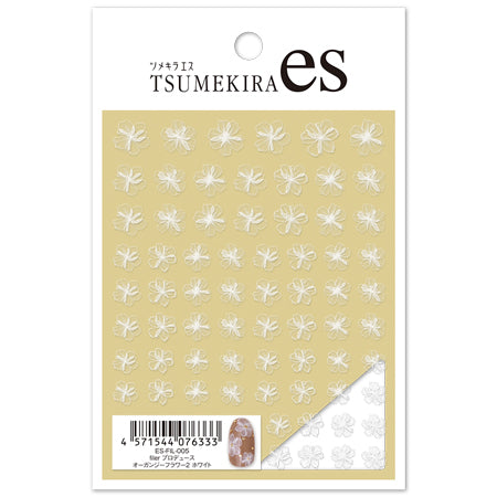 Tsumekira es (S) Filer produced Organdy Flower 2 White ES-FIL-005