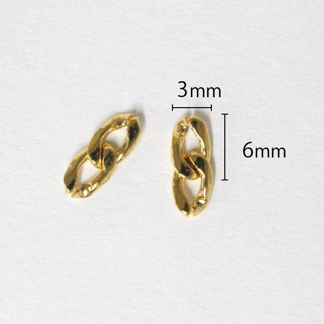 SHAREYDVA Nail Parts Double Chain S Gold 2P