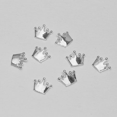 SHAREYDVA Crown Parts King Silver 6mm x 6mm 8P