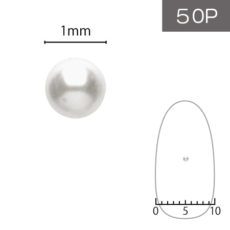 SHAREYDVA Pearl 1.0mm 50p White (without sphere / hole)