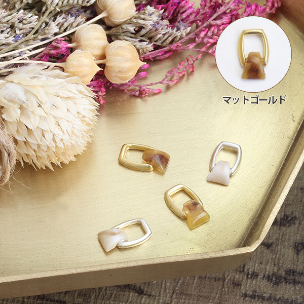 SHAREYDVA Nail Parts Square Ring Mat Gold 4P