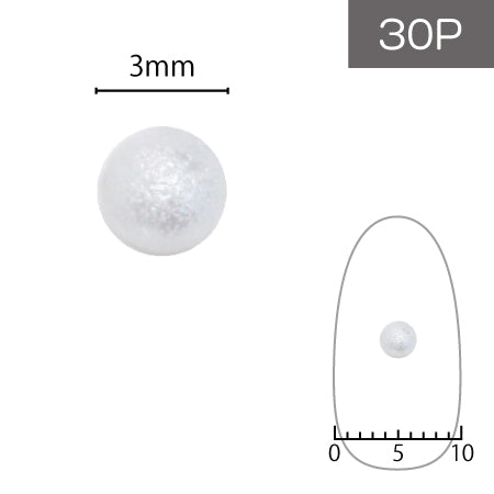 SHAREYDVA Cotton Pearl White 3mm 30p (without spherical, no holes)