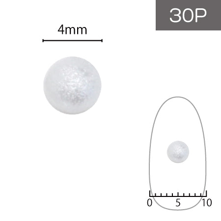 SHAREYDVA Cotton Pearl White 4mm 30p (without spherical / holes)