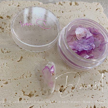 D. NAIL Dry Flower Shell Clear Pink Purple