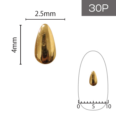 SHAREYDVA Studs Drop 4mm x 2.5mm 30p Gold