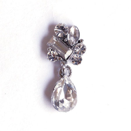 D. NAIL Square Drop Silver (Crystal) 1P