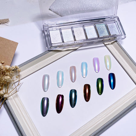 D. Nail x Hidekazu Mirror Powder Palette (solid) Aurora 6 colors