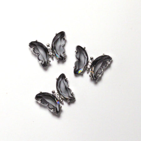 SHAREYDVA Clear Butterfly Fly parts Black x Silver 3P