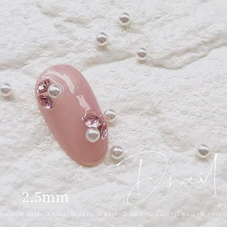 D. Nail Bijou Pearl White 2.5mm