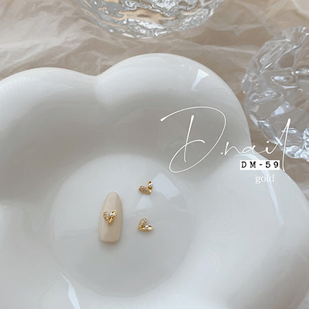 D. NAIL Jewelry Bijou Parts DM -59 Heart &amp; Pearl