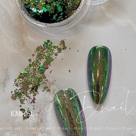 D. NAIL Cameleon Mirror Flake Powder KMF05L Green &amp; Blue