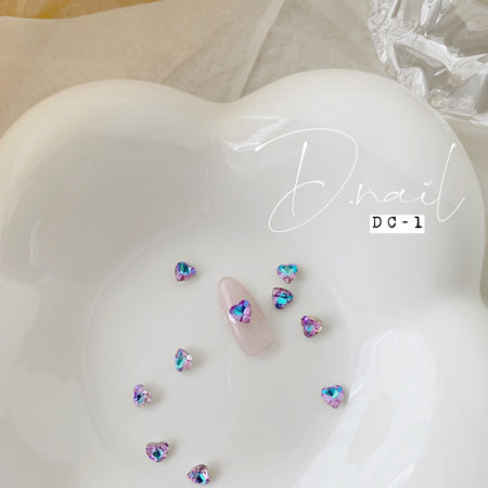 D. NAIL Decoration Stone DC -01 Heart Purple Blue