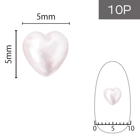 SHAREYDVA Pearl Heart 5mm 10P