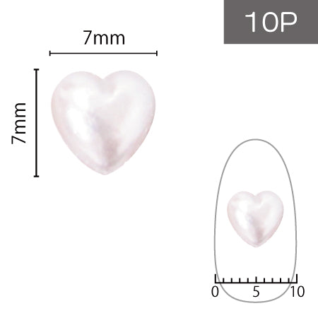 SHAREYDVA Pearl Heart 7mm 10P