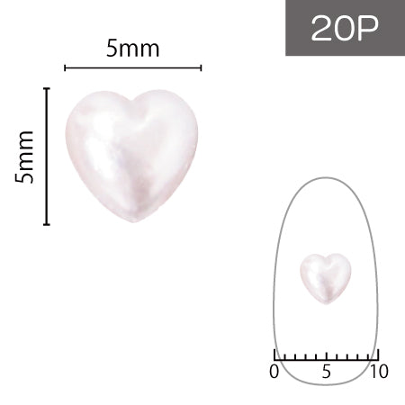 SHAREYDVA Pearl Heart 5mm 20P