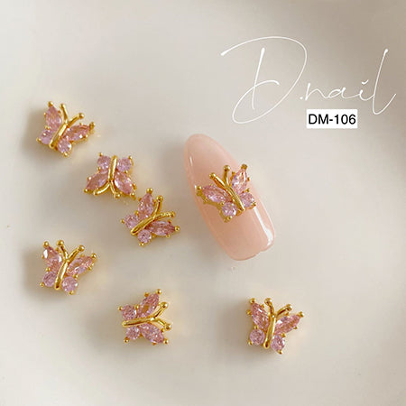 D. NAIL Jewelry Bijou Parts DM -106 Butterfly Bijoue Pink