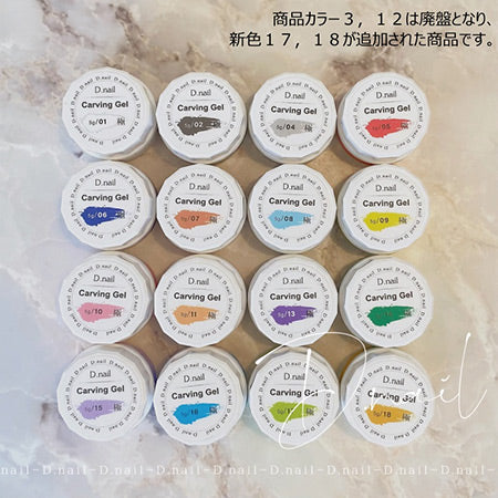 D. NAIL Pole Carving Gel 3D Gel Set Ver. 2