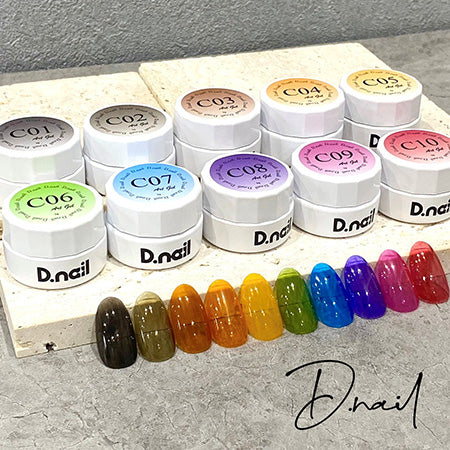 D. nail art gel (goku gel) clear color 10 color set