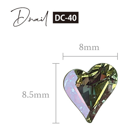 D. nail decoration stone DC-40 heart clear yellow