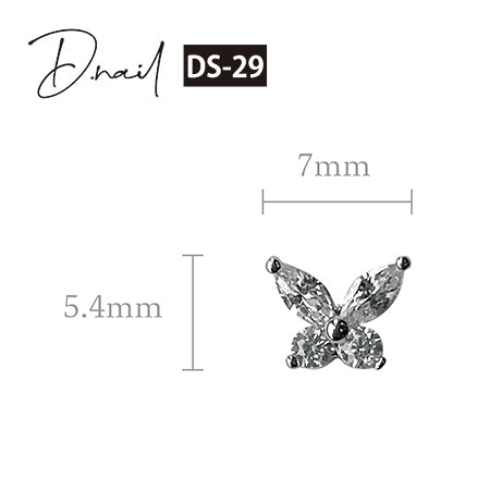 D. nail jewelry bijou parts DS-29 leaf butterfly