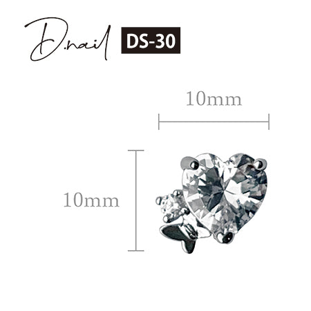 D. nail jewelry bijou parts DS-30 heart butterfly