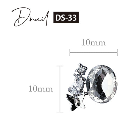 D. nail jewelry bijou parts DS-33 crystal mini butterfly