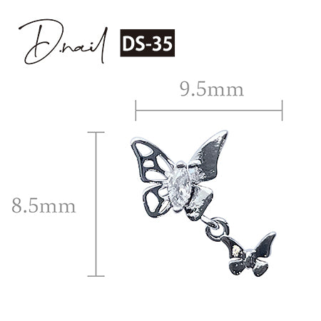 D. nail jewelry bijou parts DS-35 butterfly charm