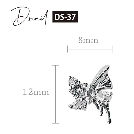 D. nail jewelry bijou parts DS-37 butterfly ribbon