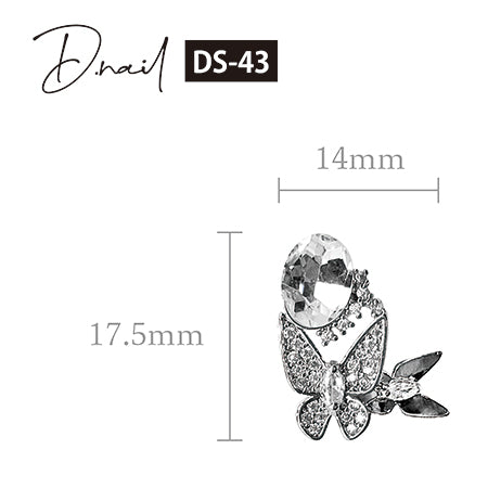 D. nail jewelry bijou parts DS-43 luxury butterfly