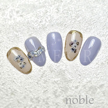 Tsumekira [noble] Dried flowers and gold leaf 3 Blue NO-DFG-003 (for gel only)