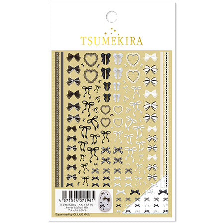 Tsumekira Sweet Ribbon Mix Black & White OLiLicO Yurishi Supervisor NN-YRS-001