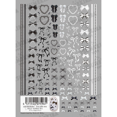 Tsumekira Sweet Ribbon Mix Black & White OLiLicO Yurishi Supervisor NN-YRS-001