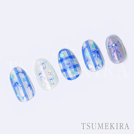 Tsumekira Sweet Ribbon Mix Pink & Blue OLiLicO Yurishi Supervision NN-YRS-002