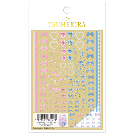 Tsumekira Sweet Ribbon Mix Pink & Blue OLiLicO Yurishi Supervision NN-YRS-002