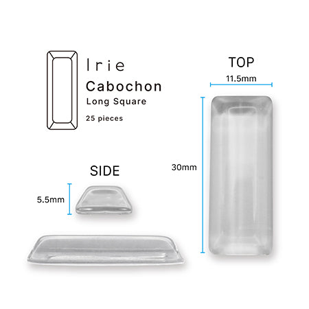 Irie Cabochon Long Square 25PCS