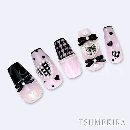 Tsumekira Houndstooth Parts Black and White NN-CDR-003