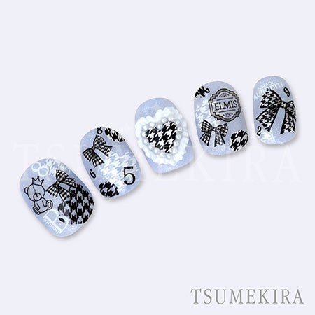 Tsumekira Houndstooth Parts Black and White NN-CDR-003