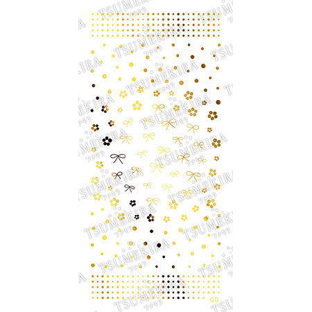 Tsumekira Icchoko Produce Dot Flower & Ribbon Gold SG-ICH-002 (for gel only)