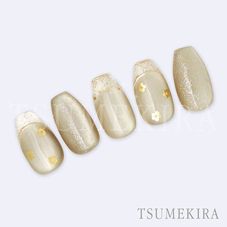 Tsumekira Icchoko Produce Dot Flower & Ribbon Gold SG-ICH-002 (for gel only)