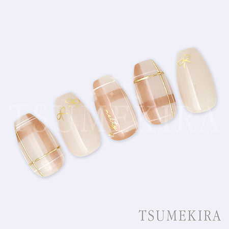 Tsumekira Icchoko Produce Dot Flower & Ribbon Gold SG-ICH-002 (for gel only)