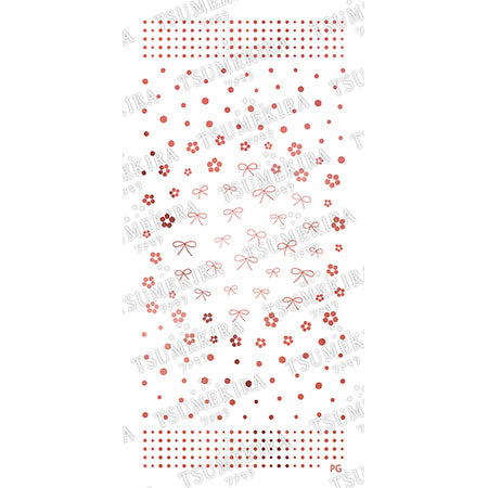 Tsumekira Icchoko Produce Dot Flower & Ribbon Pink Gold SG-ICH-003 (for gel only)