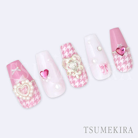 Tsumekira Houndstooth French White NN-CDR-004