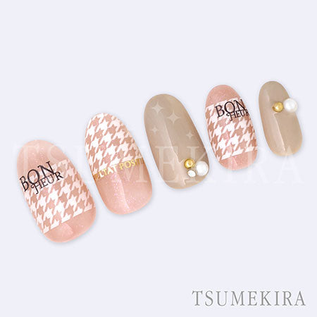 Tsumekira Houndstooth French White NN-CDR-004