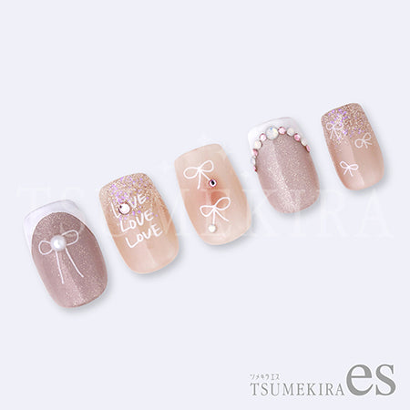 Tsumekira es (S) Handwritten Ribbon White ES-RBN-001