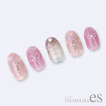 Tsumekira es (S) Handwritten Ribbon White ES-RBN-001