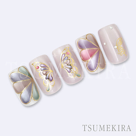 Tsumekira Honchan Produce Butterfly motif gold SG-HON-001 (for gel only)