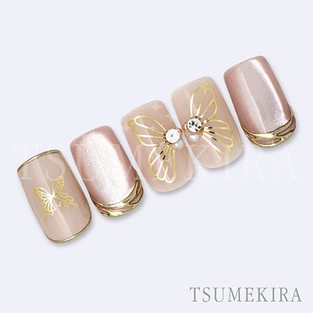 Tsumekira Honchan Produce Butterfly motif gold SG-HON-001 (for gel only)