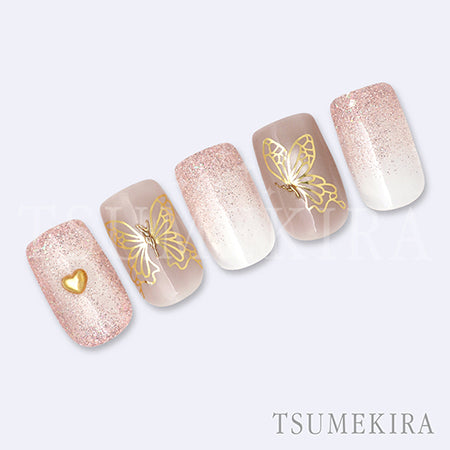 Tsumekira Honchan Produce Butterfly motif gold SG-HON-001 (for gel only)